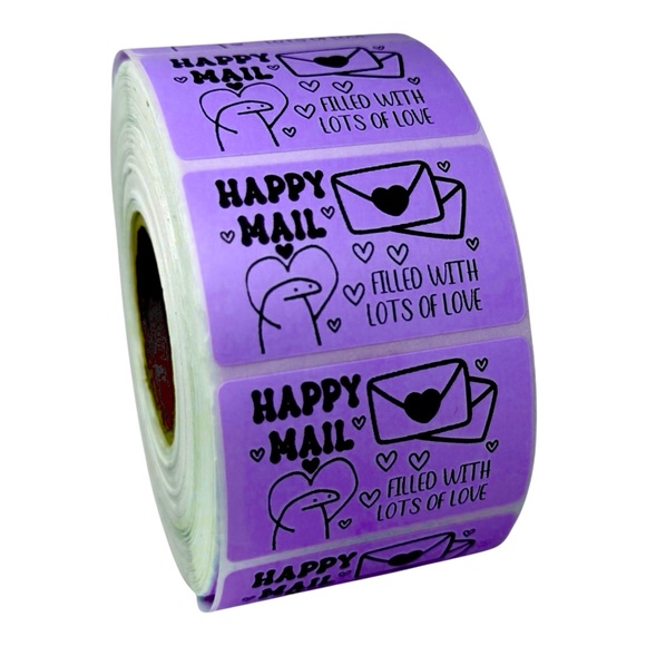 Happy Mail Stickers thank you stickers shipping supplies 8 COLORS TO CHOOSE FROM - Picture 8 of 8
